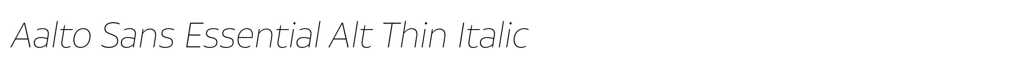 Aalto Sans Essential Alt Thin Italic image